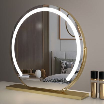 Smart Touch Lighted Makeup Mirror with Weighted Base - 360° Rotating Decor 4