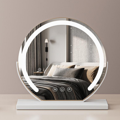 Smart Touch Lighted Makeup Mirror with Weighted Base - 360° Rotating Decor 6