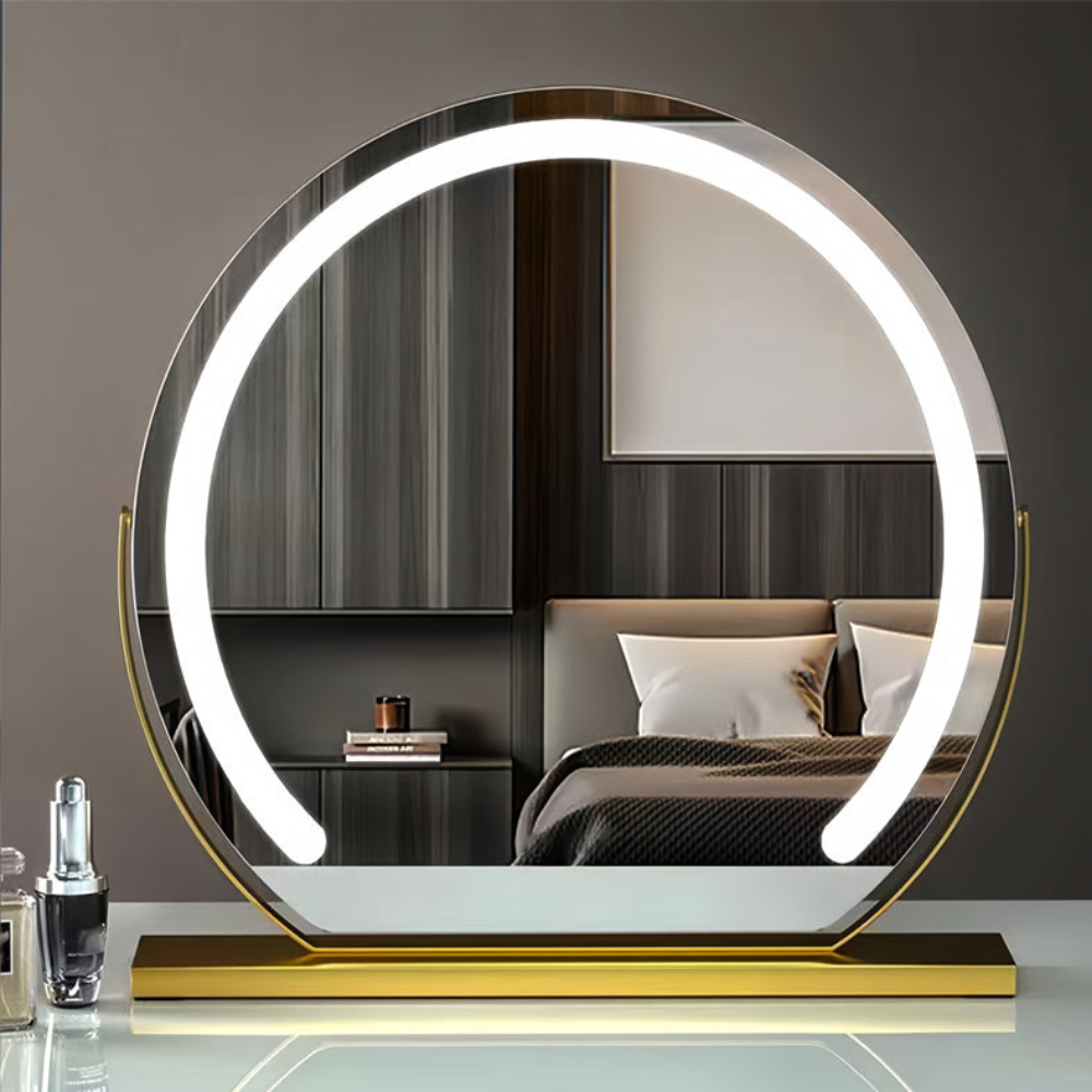 Smart Touch Lighted Makeup Mirror with Weighted Base - 360° Rotating Decor 7