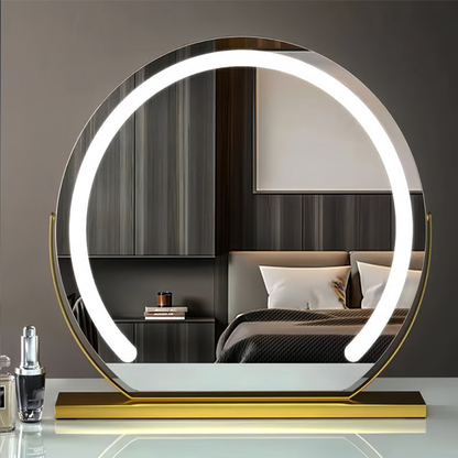Smart Touch Lighted Makeup Mirror with Weighted Base - 360° Rotating Decor 7