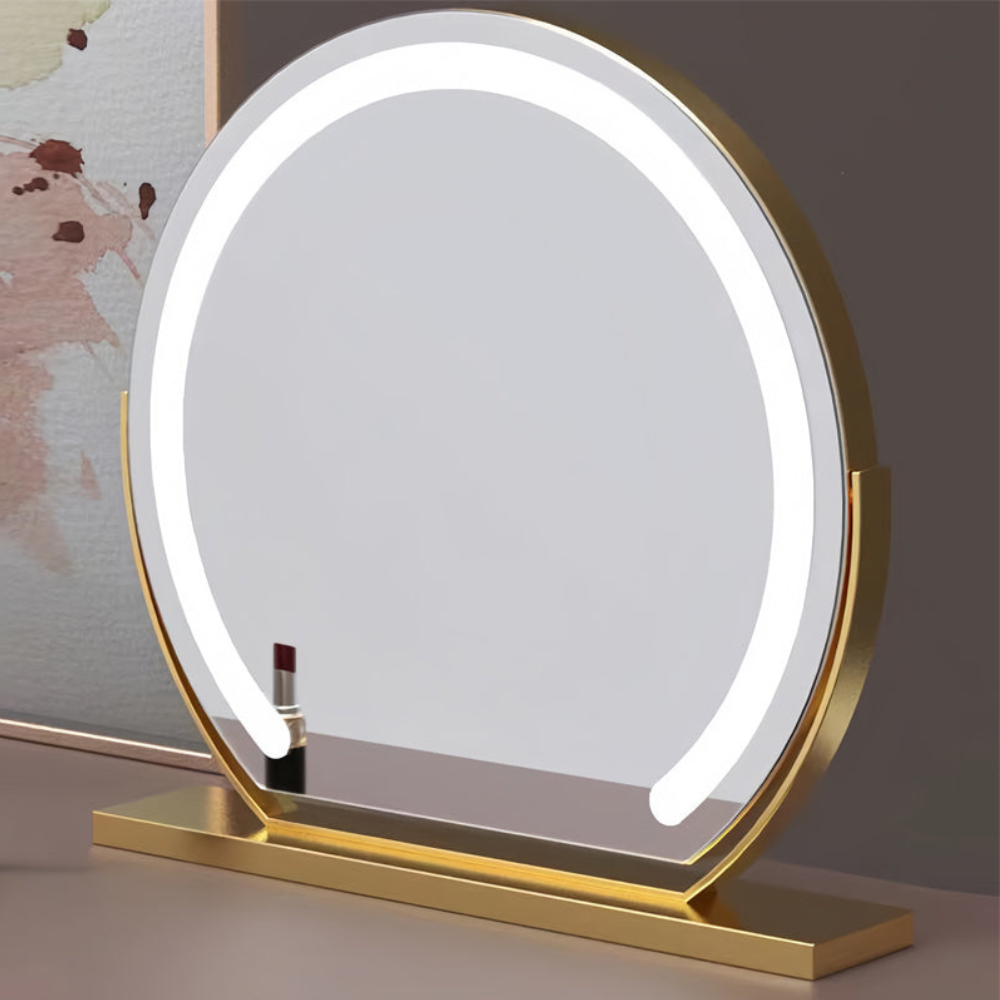 Smart Touch Lighted Makeup Mirror with Weighted Base - 360° Rotating Decor 8