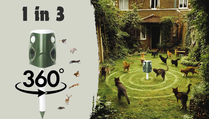 Luxora 360° Animal Repellent Deterrent 3 in 1 Device