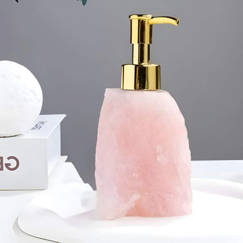 Soap Dispenser, Crystal Gravel Material, Pump Bottle, Hand Polished