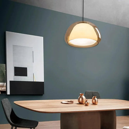 RoyaleGlow Modern Glass Dome Pendant Light Minimalist Ceiling Lamp for Dining Room