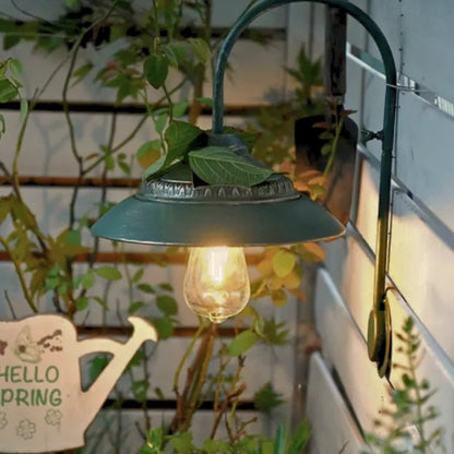 LuxRoyale Solar Wall Light Outdoor Vintage Inspired Iron Arm Glass Shade