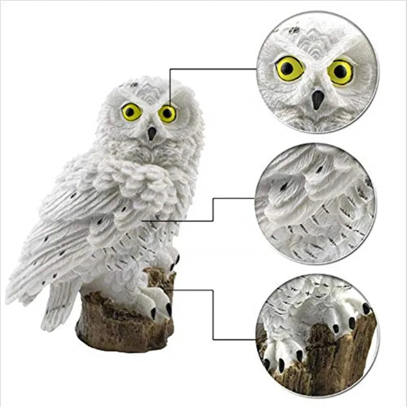 Owl Solar Garden Light - Waterproof LED Solar-Powered Animal Stake Light for Outdoor Path, Lawn, and Yard Decoration - Brown