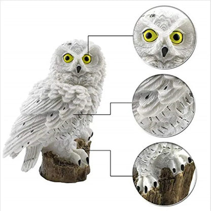Owl Solar Garden Light - Waterproof LED Solar-Powered Animal Stake Light for Outdoor Path, Lawn, and Yard Decoration - Brown