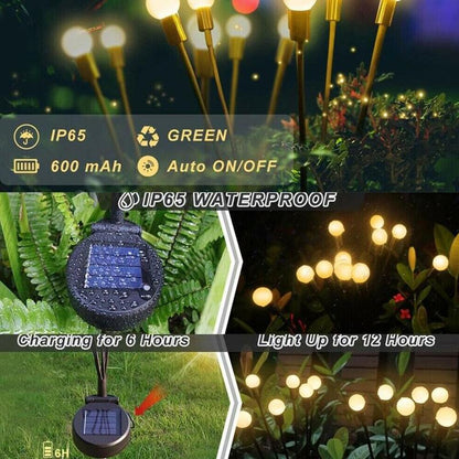 Lumora Solar Firefly Garden Lights - Swaying Warm White LED Outdoor Lighting - Warm White