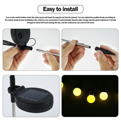 Lumora Solar Firefly Garden Lights - Swaying Warm White LED Outdoor Lighting - Warm White