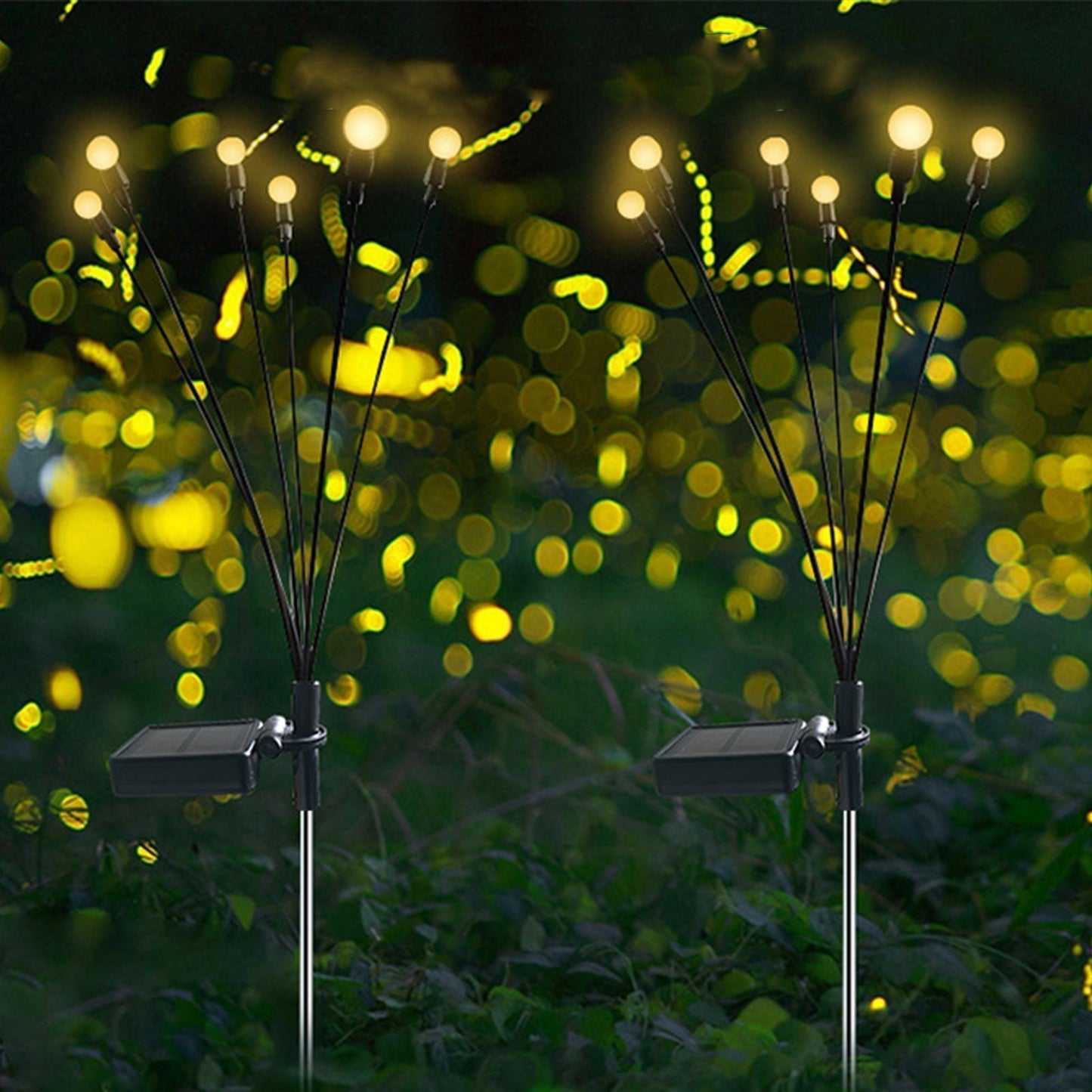 Lumora Solar Firefly Garden Lights - Swaying Warm White LED Outdoor Lighting - Warm White
