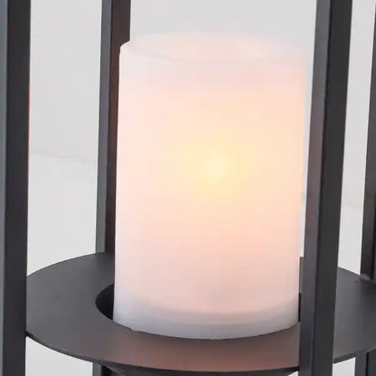 LuxRoyale 24" Solar Outdoor Lantern with Flickering LED Candle & Dusk-to-Dawn Sensor