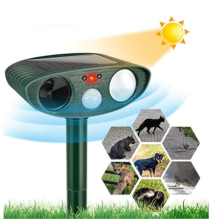 Royaleva Ultrasonic Rabbit Repeller – Solar Powered and Flashing Light – Get Rid of Rabbits