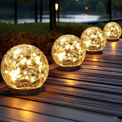 LuxRoyale Outdoor Solar Orb Garden Light Waterproof Auto On At Dusk