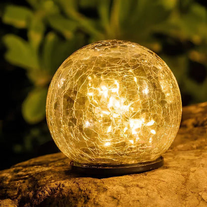 LuxRoyale Outdoor Solar Orb Garden Light Waterproof Auto On At Dusk