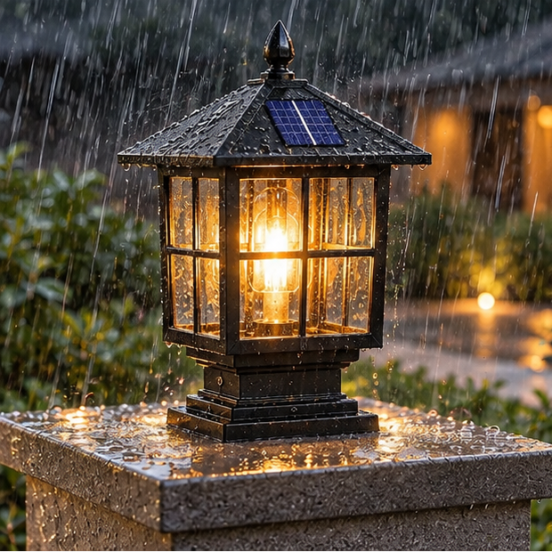 RoyaleGlow Waterproof Outdoor Pillar Light - Traditional Garden LED Lamp