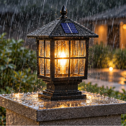 RoyaleGlow Waterproof Outdoor Pillar Light - Traditional Garden LED Lamp