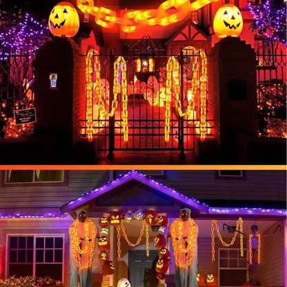 Solar/Battery Halloween Decorations Outdoor String Lights 8 Lighting Modes Plastic Chain String Lights with Waterproof 1