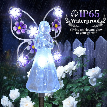 Solar Garden Light Angel Solar Landscape Decorative Light Outdoor Waterproof Solar Pathway Lights Grave Cemetery Sympathy Gift 1