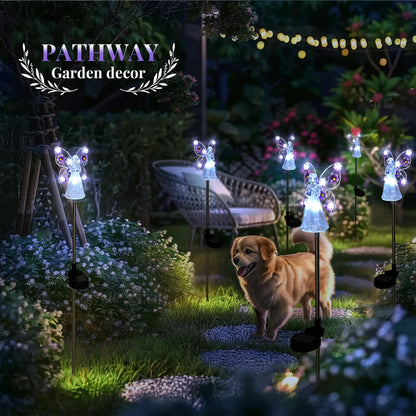 Solar Garden Light Angel Solar Landscape Decorative Light Outdoor Waterproof Solar Pathway Lights Grave Cemetery Sympathy Gift 3