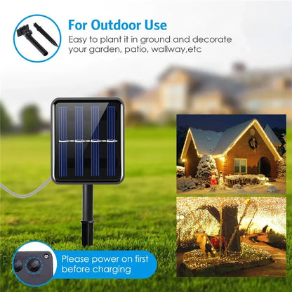 Solar LED Light Outdoor Waterproof Fairy Lights String Christmas Halloween Decoration Festoon Garden Led Lamp Party Supplies 1