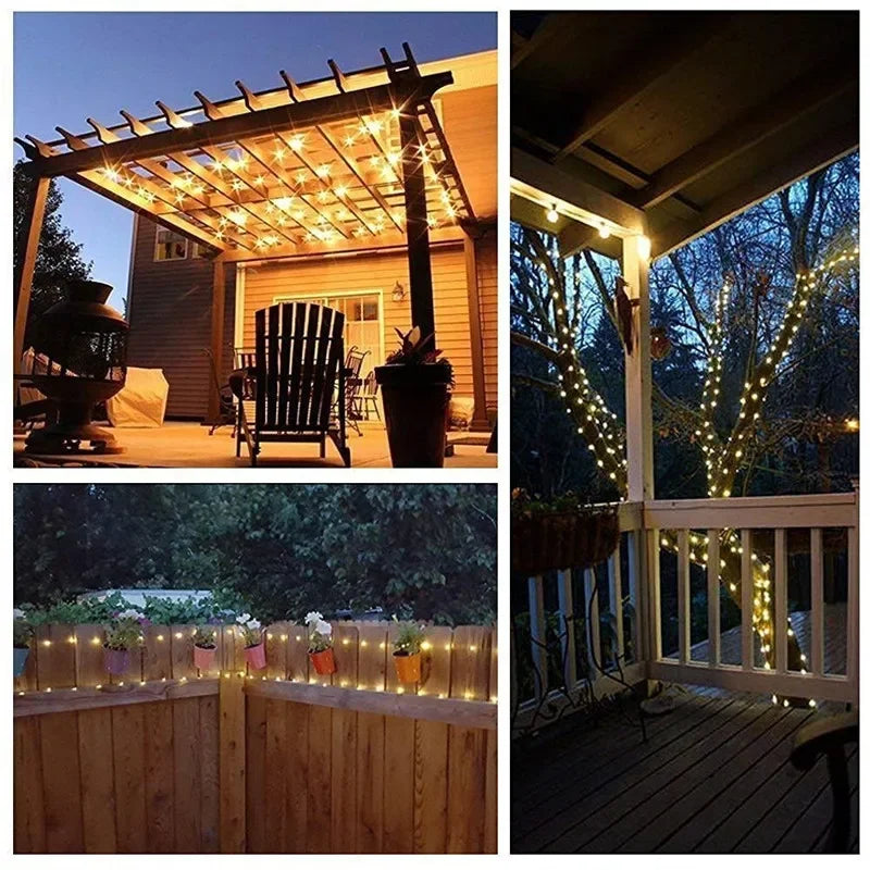 Solar LED Light Outdoor Waterproof Fairy Lights String Christmas Halloween Decoration Festoon Garden Led Lamp Party Supplies 4