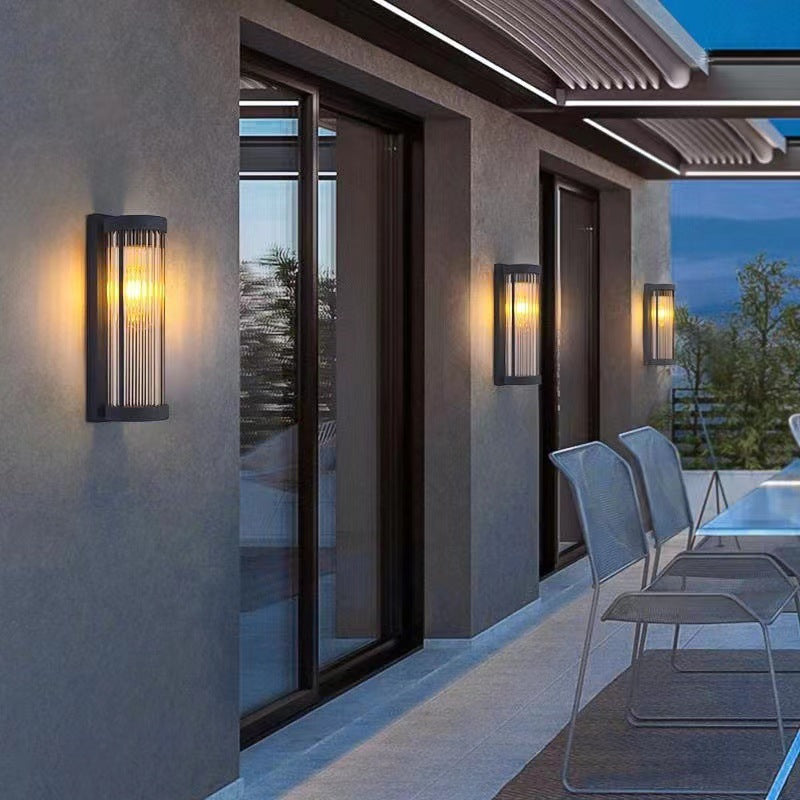 Solar Lights Outdoor Wall Sconce Cylinder | Vintage Style