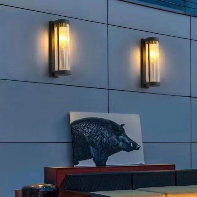 Solar Lights Outdoor Wall Sconce Cylinder | Vintage Style