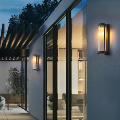 Solar Lights Outdoor Wall Sconce Cylinder | Vintage Style