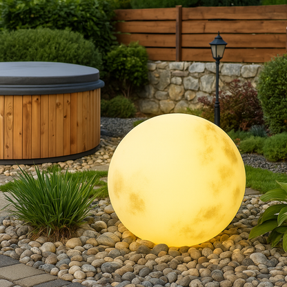 Solar Outdoor Floor Lamp Moon Globe 3