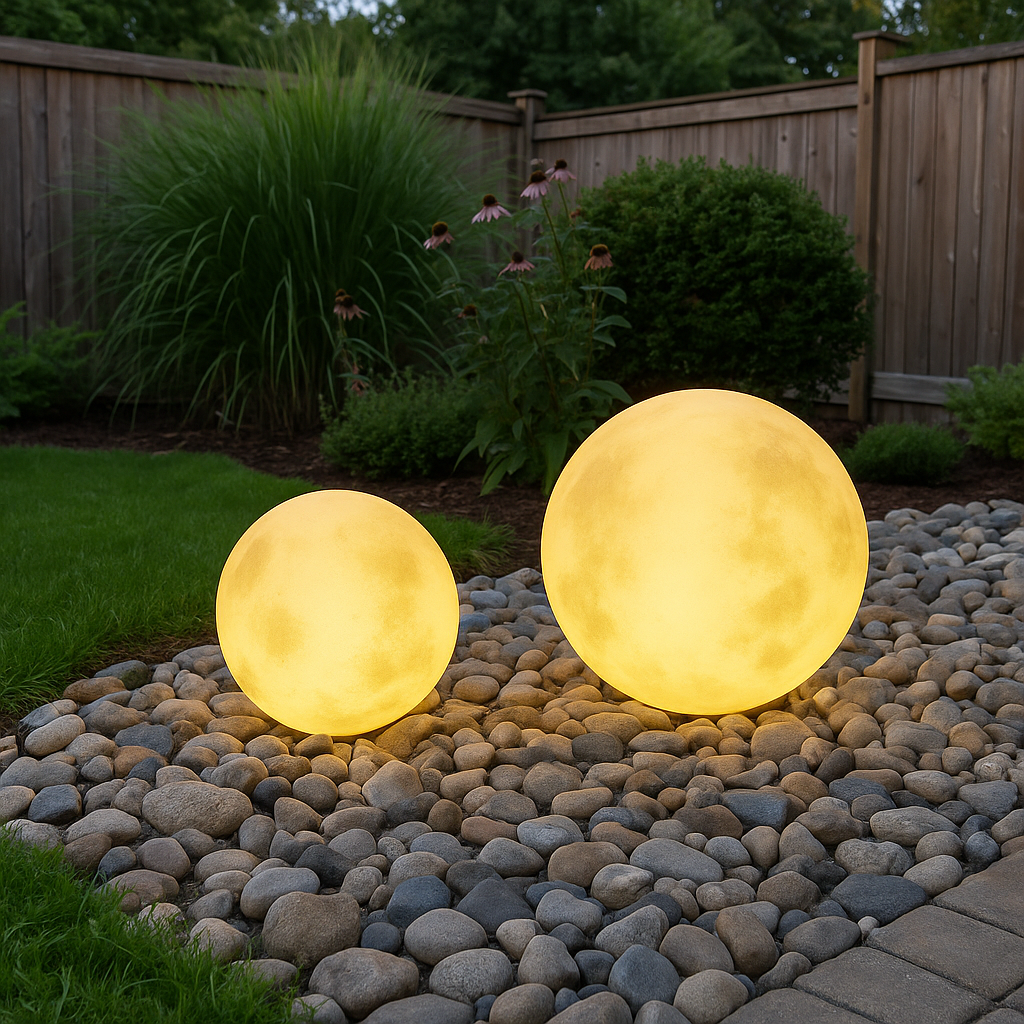 Solar Outdoor Floor Lamp Moon Globe 4