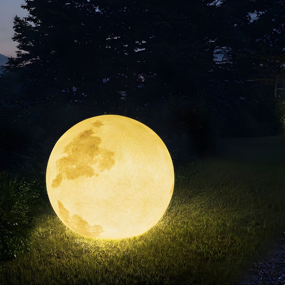 Solar Outdoor Floor Lamp Moon Globe 6