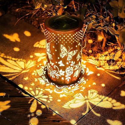 LuxRoyale Solar Pattern Lantern Outdoor Indoor Decor With Solar Power
