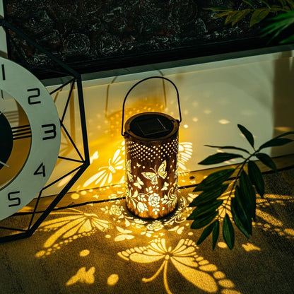 LuxRoyale Solar Pattern Lantern Outdoor Indoor Decor With Solar Power