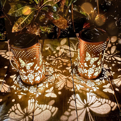 LuxRoyale Solar Pattern Lantern Outdoor Indoor Decor With Solar Power