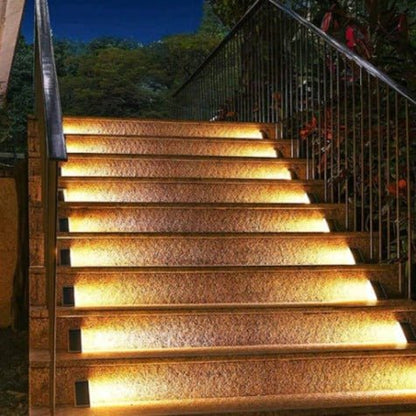 LuxRoyale Solar Powered Stair Lights Outdoor Pathway Step Lighting