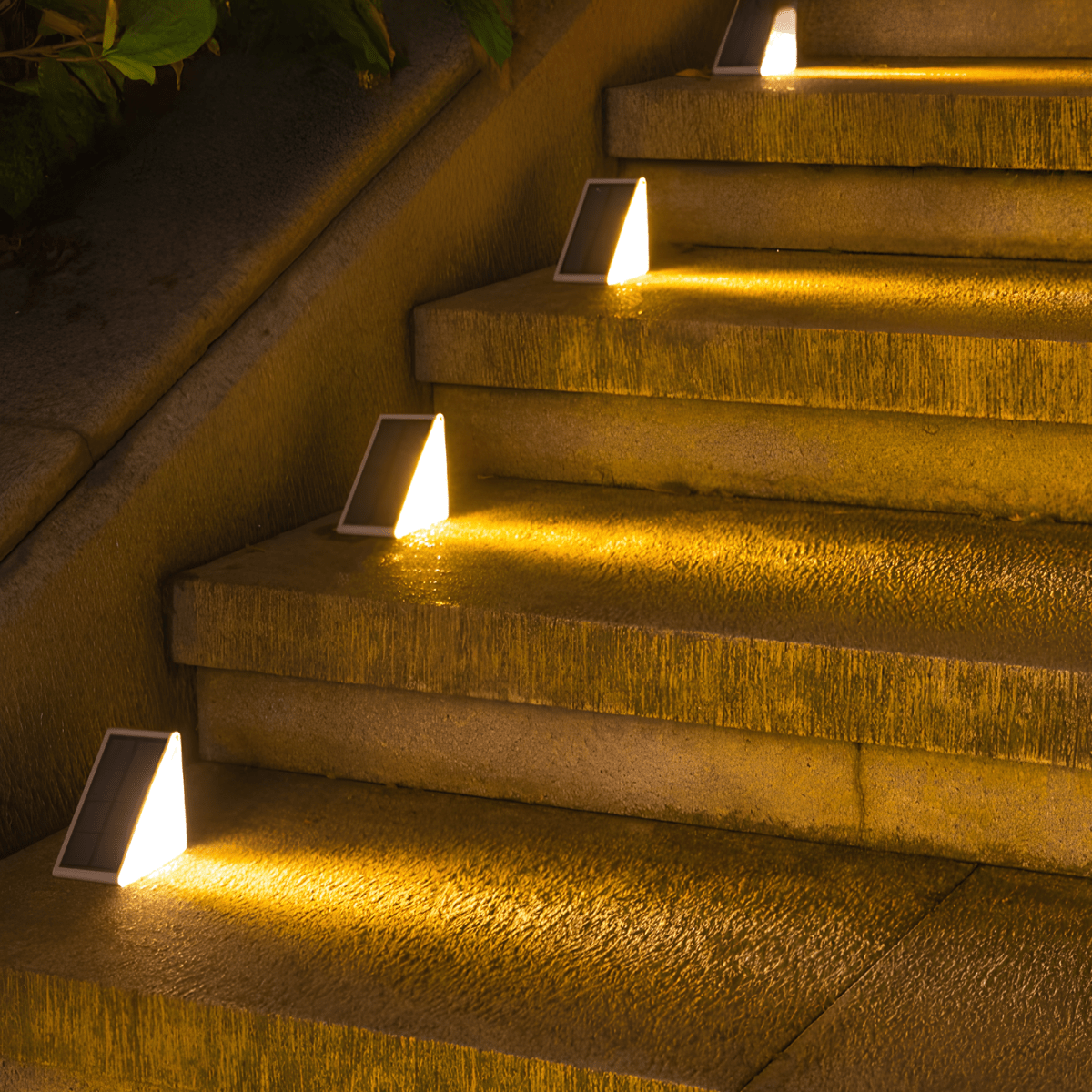LuxRoyale Solar Powered Stair Lights Outdoor Pathway Step Lighting
