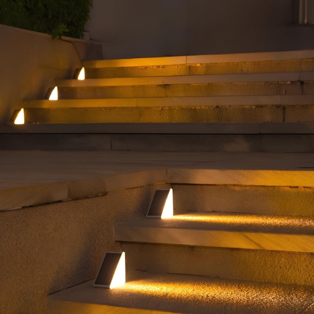 LuxRoyale Solar Powered Stair Lights Outdoor Pathway Step Lighting