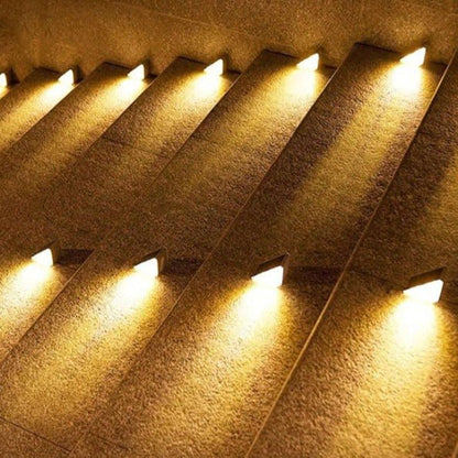LuxRoyale Solar Powered Stair Lights Outdoor Pathway Step Lighting