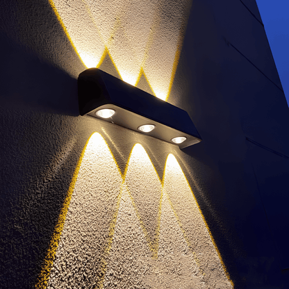 LuxRoyale Solar Powered Wall Light 6 LED Bulbs Outdoor Garden Lighting