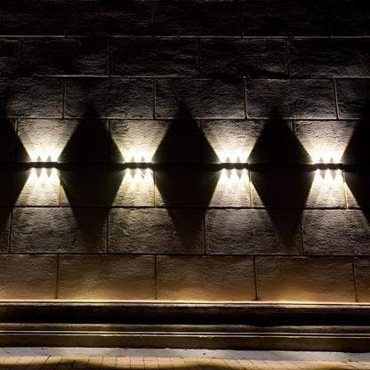 LuxRoyale Solar Powered Wall Light 6 LED Bulbs Outdoor Garden Lighting