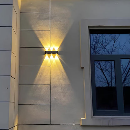 LuxRoyale Solar Powered Wall Light 6 LED Bulbs Outdoor Garden Lighting