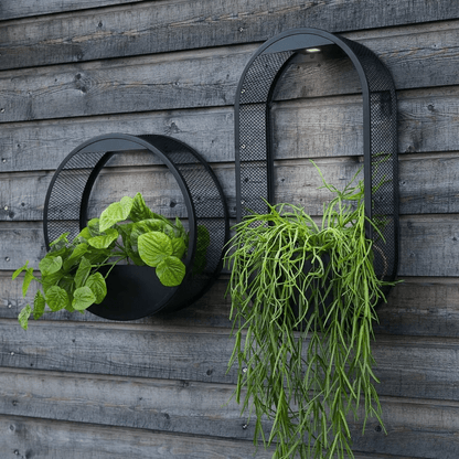 LuxRoyale Solar Powered Wall Pot Light Plant Pot Garden Decor Wireless