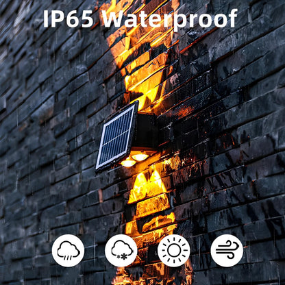 RoyaleGlow Solar Powered Outdoor Wall Sconce With LED