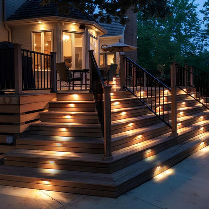 LuxRoyale Solar Step Lights Outdoor Dusk To Dawn No Wiring Energy Efficient