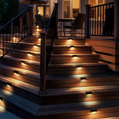LuxRoyale Solar Step Lights Outdoor Dusk To Dawn No Wiring Energy Efficient