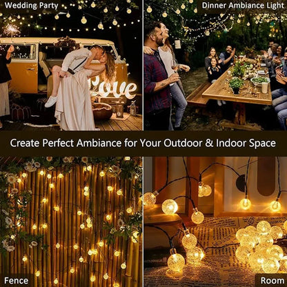 Solar String Lights 100 LED Crystal Globe Solar Lights Outdoor IP65 Waterproof with 8 Modes for Garden Tree Patio Party Decor 4