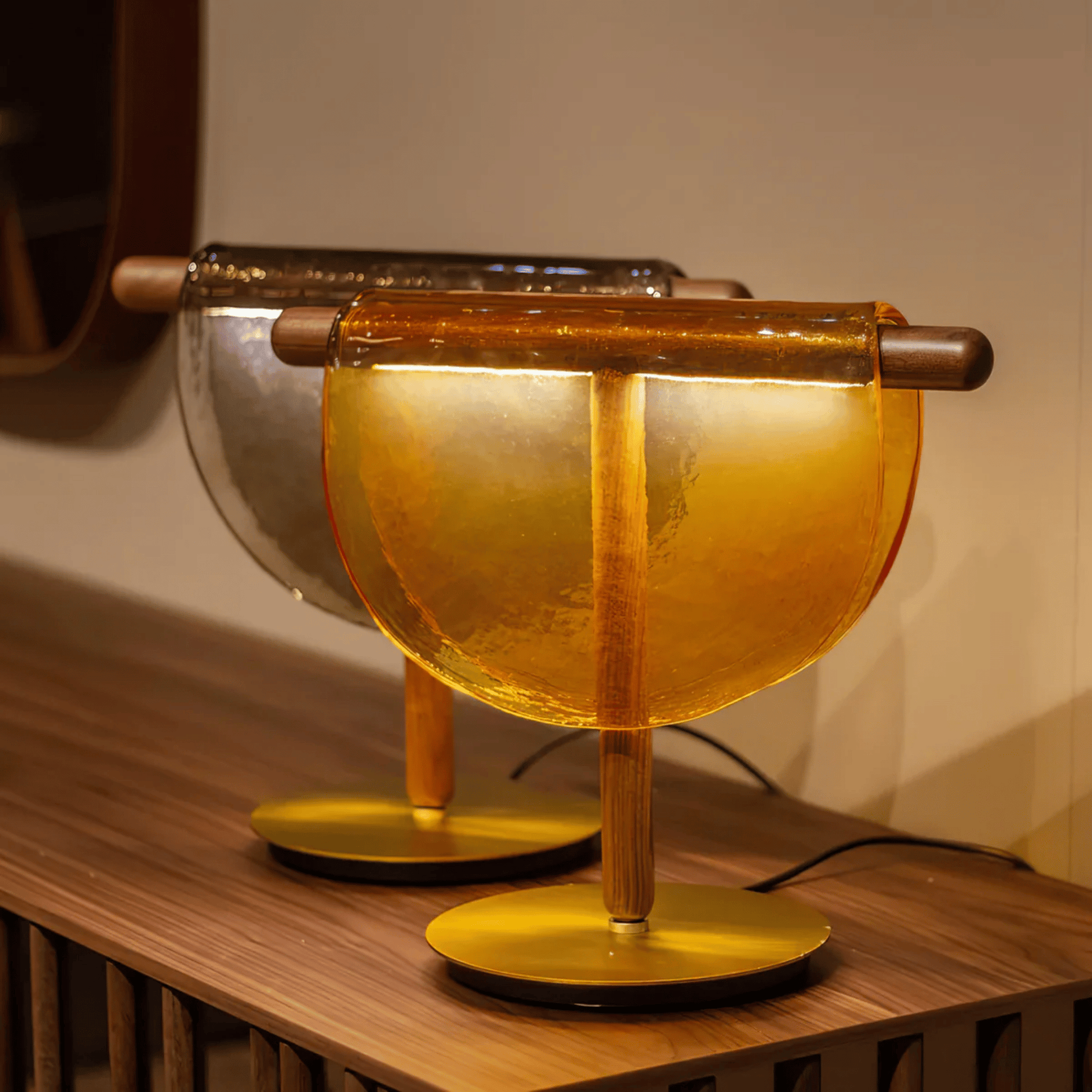 SoléraGlow Half-Moon Glass Table Lamp 1