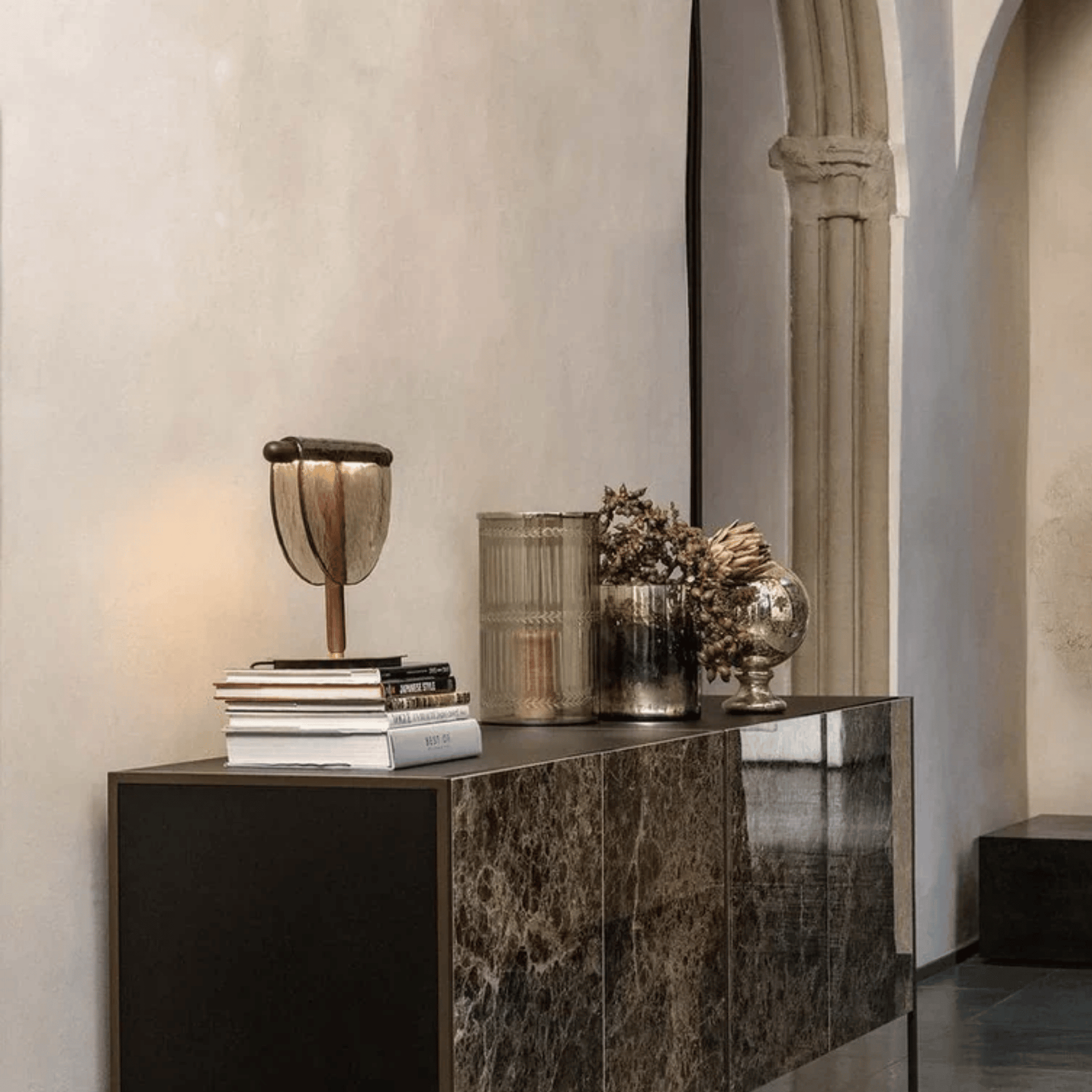SoléraGlow Half-Moon Glass Table Lamp 3