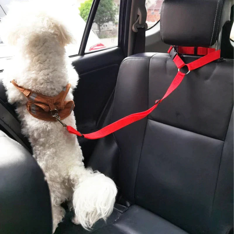 Pawellure Adjustable Headrest Dog Seat Belt - 2 Pack Tangle-Free Safety Restraint for Car Travel