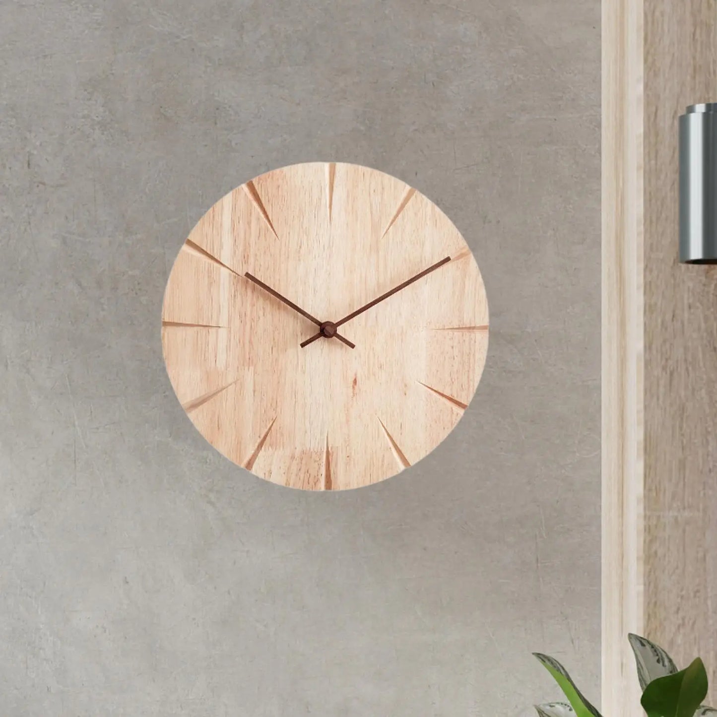 Solid Wood Wall Clock Wall Art Creative Design Silent for Hotel Shop Kitchen 1